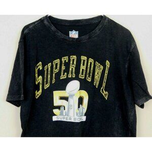Denver Broncos Shirt Adult Large Black Yellow Super Bowl 50 NFL Football Mens